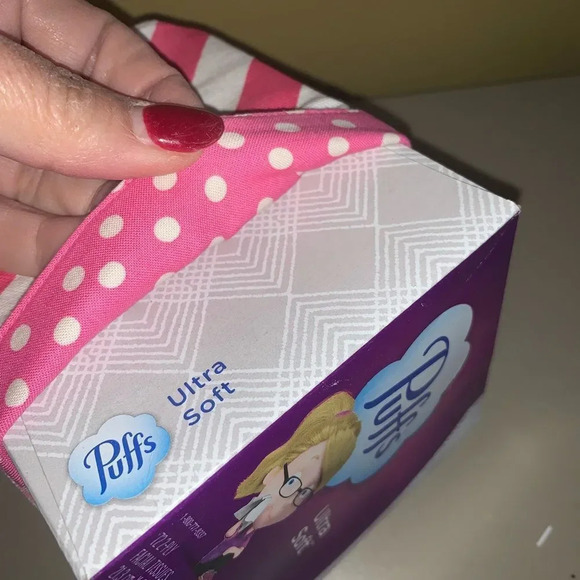 Pink Chevron Tissue Box Cover - Picture 3 of 3